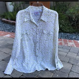 Roper Light Shirt - 2XL - White w/green and silver